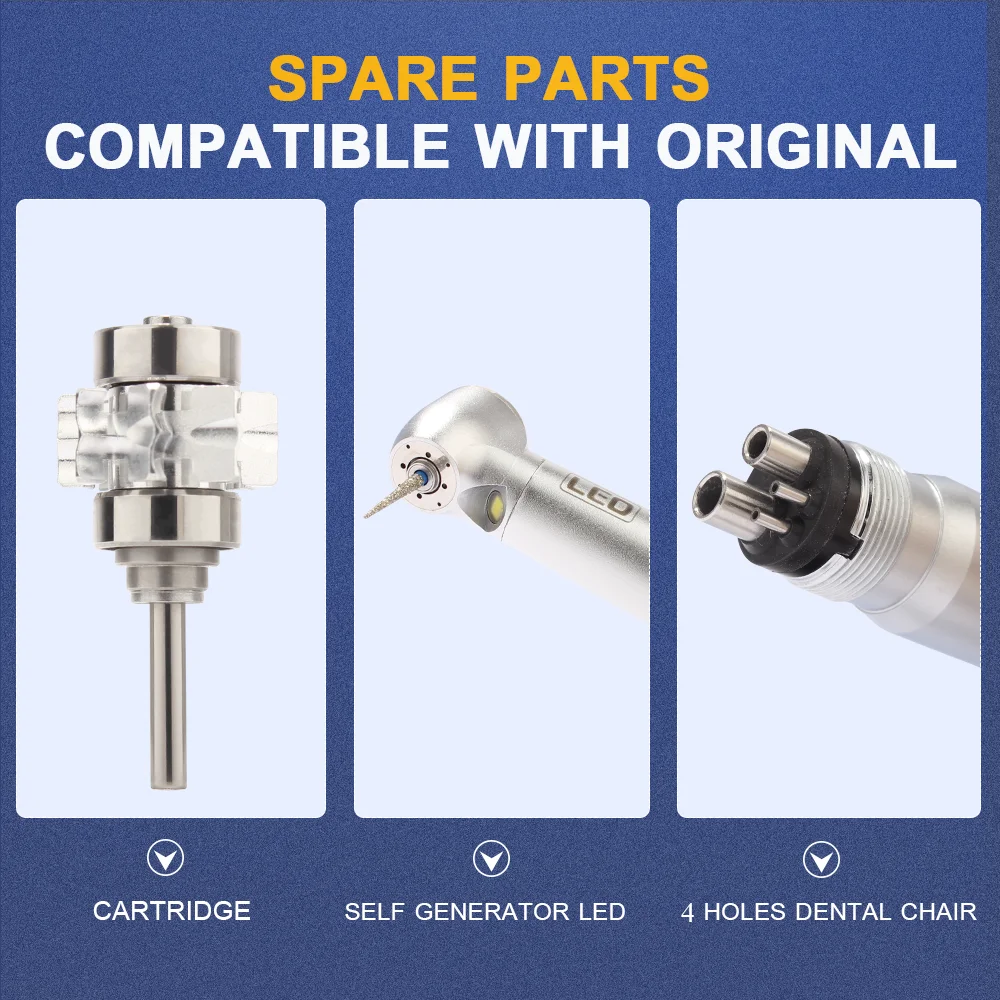 Stomatologiczne LED turbiny własny generator prądu szybka prostnica miniaturowe głowy pasuje 4 otwór moduły dentystyczne wykonane w Foshan