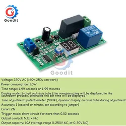 AC 220V 500K Timer Delay Relay Switch Delay Relay Module Turn Off Board 0Seconds-99 Minutes