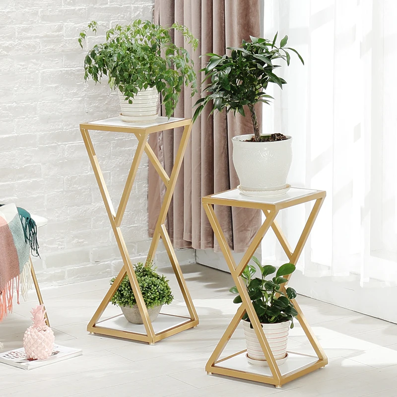 Nordic Modern Minimalist Living Room Indoor Balcony Green Radish Iron Flower Stand Shelf Floor Type Flower Pot Shelf