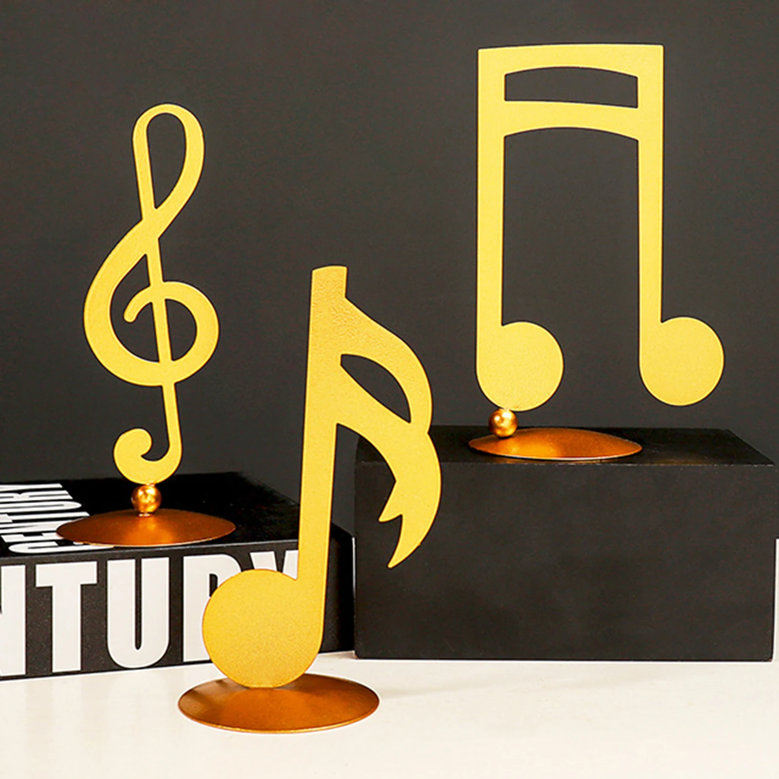 HOT SALES！！！New Arrival Musical Figurine Simple Decorative Metal Creative Notes Instrument Ornament for Living Room