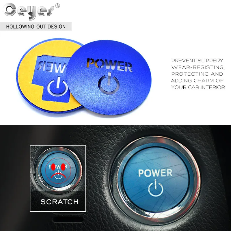 Ceyes Car Engine Start Stop Ignition Switch Button Ring Styling Accessories Sticker Case For Toyota Camry Corolla Prius Vellfire