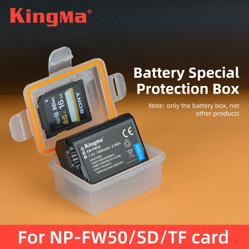 

KingMa 6PCS NP-FW50 NPFW50 Battery Plastic Case Battery Holder Storage Box For Sony A7 A7II A7S A7R A7RII A3000 A5000 A5100