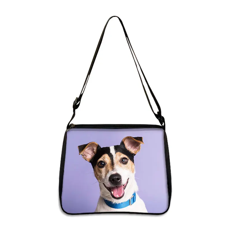 Cute Jack Russell Terrier Print Messenger Bag Women Handbag Cartoon Dog Clutch Girl Shoulder Bag ForTravel Casual Tote Bags