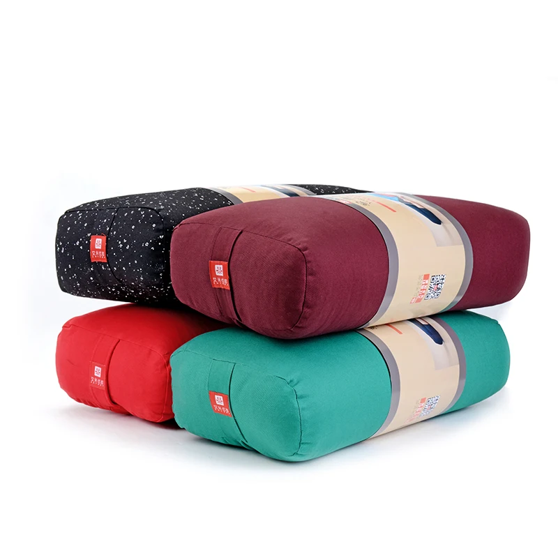 dropship yoga pillow bolster firm and cotton cover