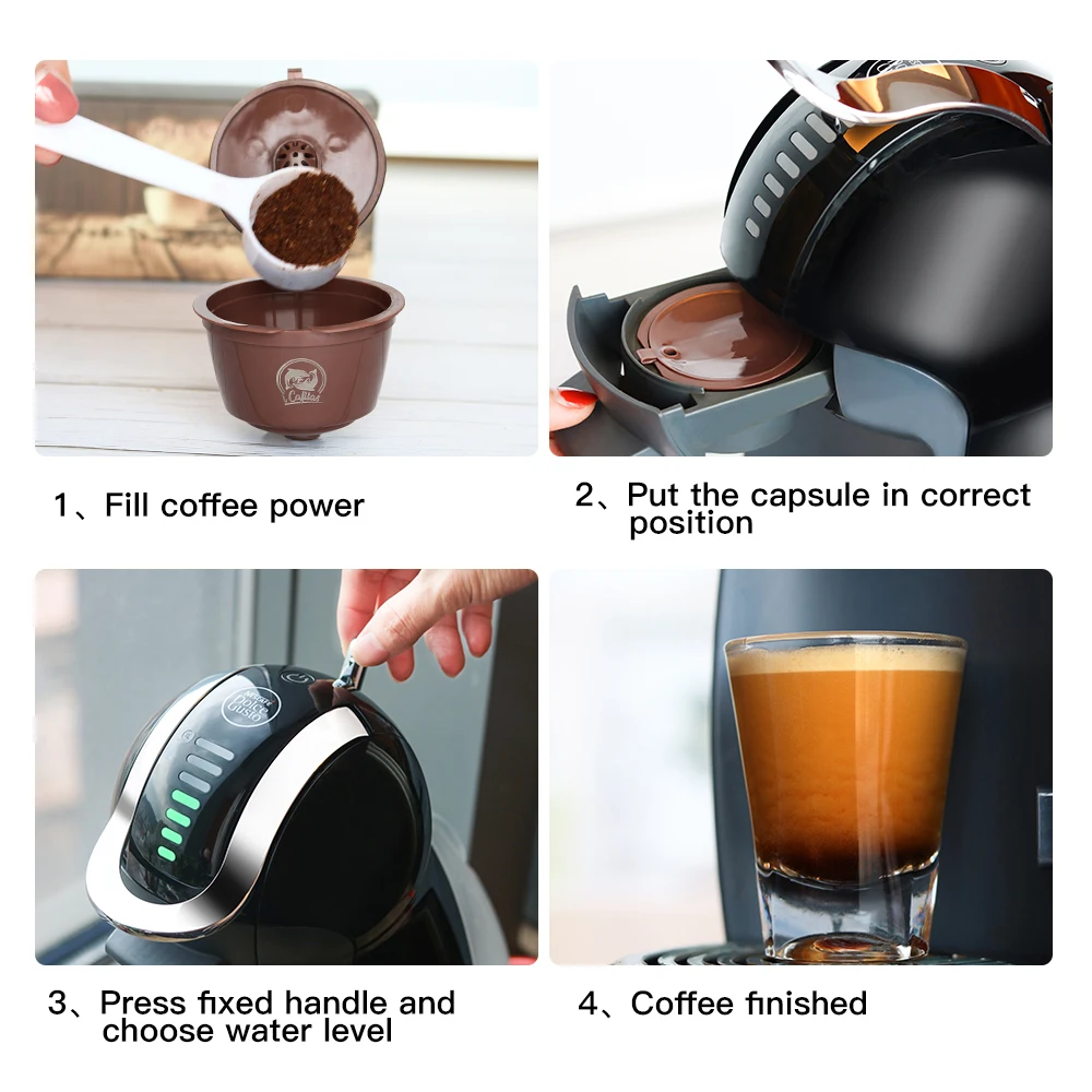 ICafilasDripper Crema filtr do kapsułek do kawy Upgrade 3. Do Dolce Gusto Cafeteira wielokrotnego użytku kubek do kawy wielokrotnego użytku kosze