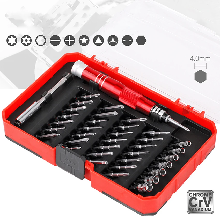 Juego de destornilladores de precisión con funda, mango, herramienta de reparación de destornilladores multifunción todo en uno para electrónica, teléfono inteligente