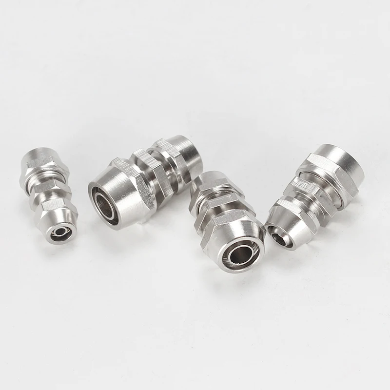 Metal Pneumatic Fitting Tube 4-16mm Connector Fittings Air Quick Water Pipe Push In Hose Quick Couping PE/PU/PM/PV