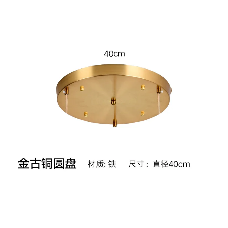 Golden Ceiling Disc Long Strip Round 3 Holes Heads Hanging Lamp Ceiling Plate Suspension Luminaire Accessories Black Metal Tray