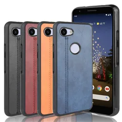 For Google Pixel 3a / Pixel 3a XL Calfskin PU Leather lines Back Cover Case For Google Pixel3a 3aXL 3 a XL Pixel3aXL Phone Cases