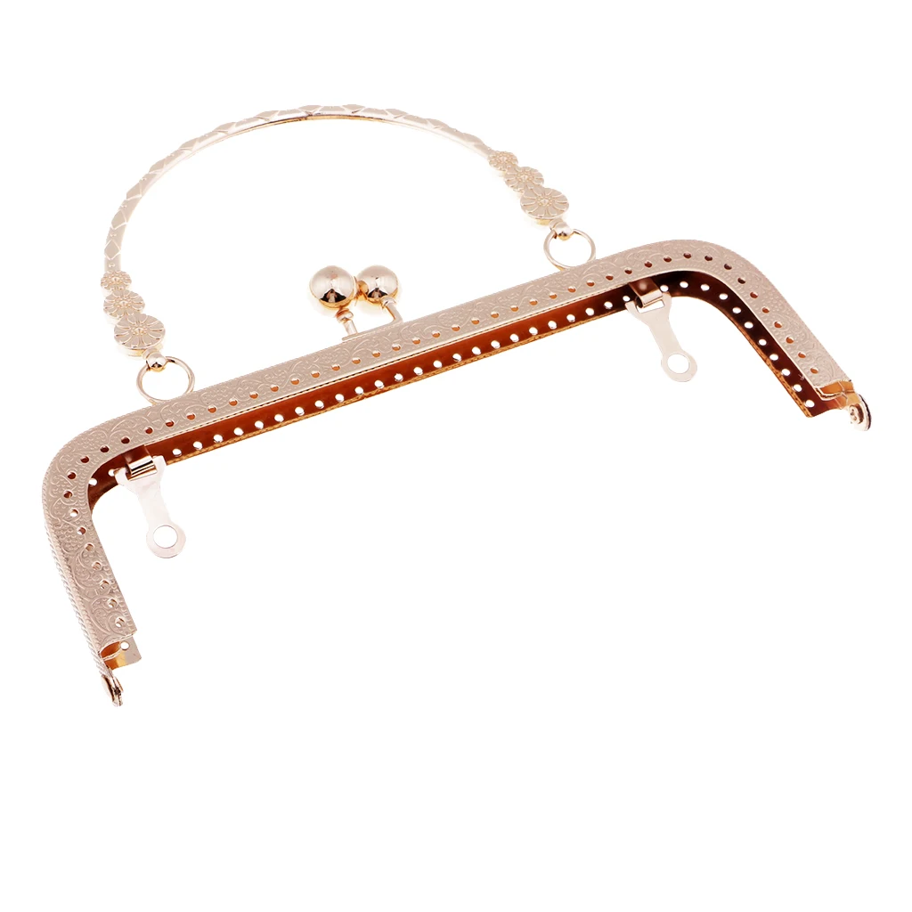 Metal Frame Clasp Handle Arch Lock Vintage Pattern DIY Purse Bag Accessories