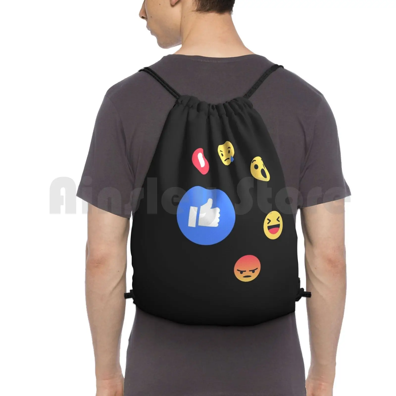 

Like Facebook Backpack Drawstring Bags Gym Bag Waterproof Icon Social Media Cool Stuff Characters Creative Amazing