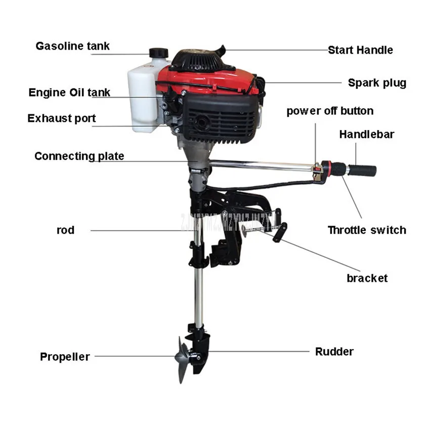 Fishing Boat Engine Inflatable Boat Outboard Motor Gasonline Marine Motor 2/4-Stroke 2.0/2.2/3.5/4.0 Horsepower