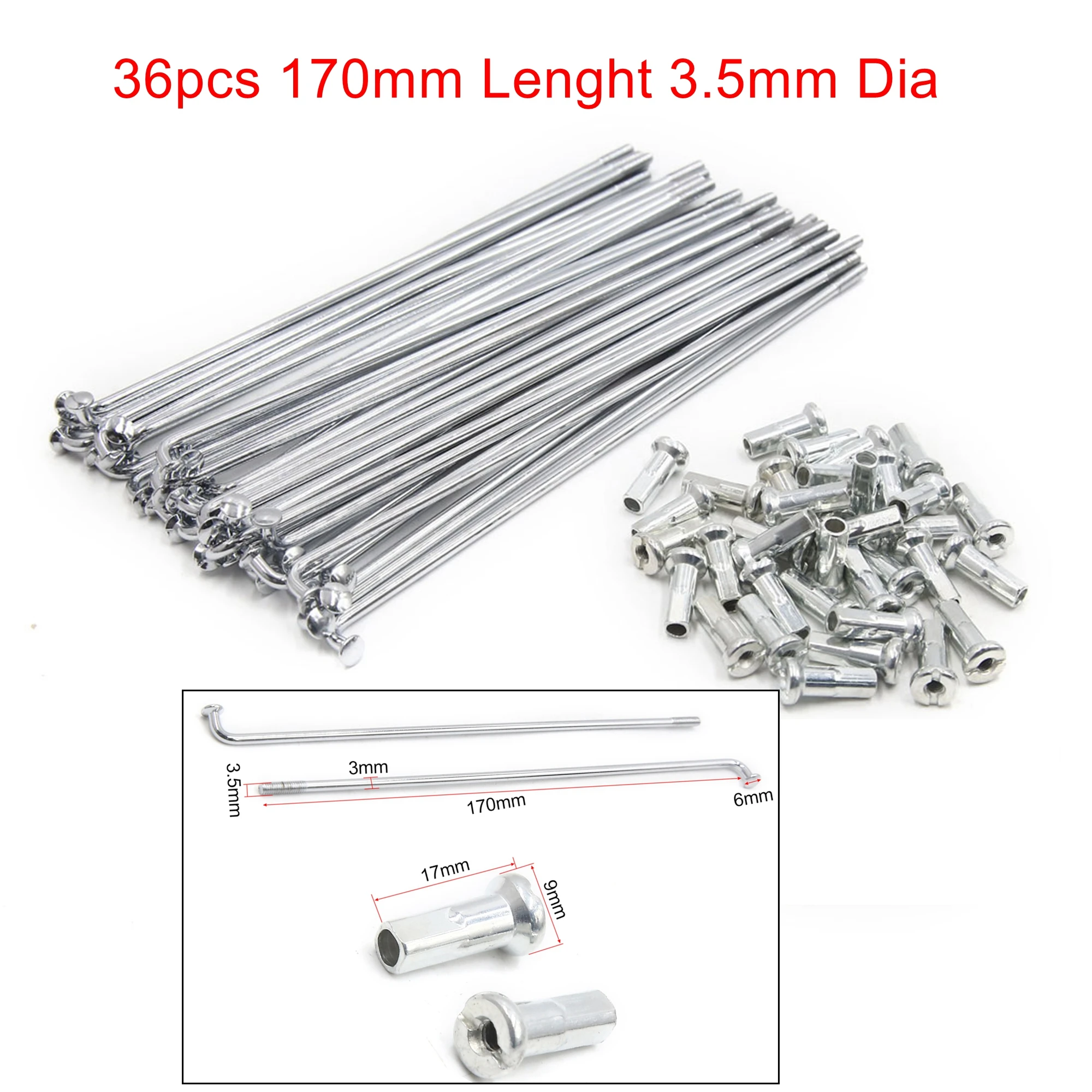 Variant: 36pcs 170mm 3.5mmDia