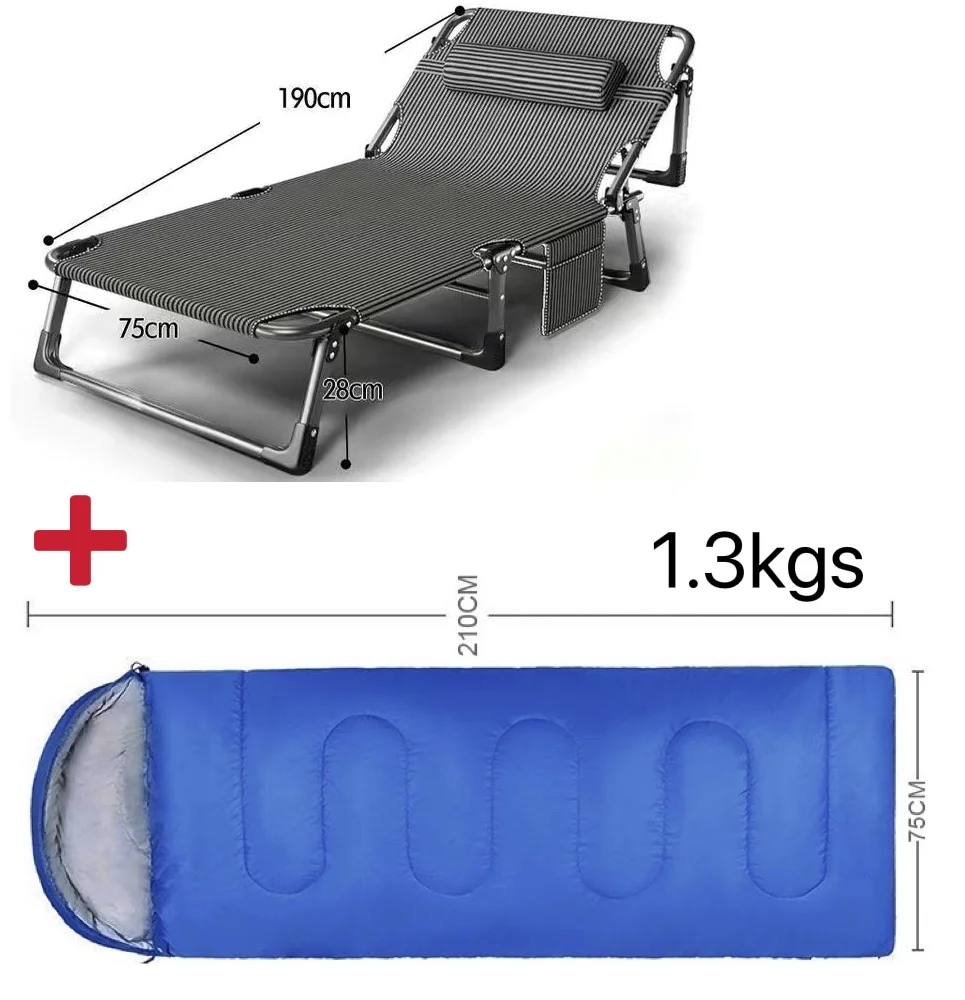 Lazer moderno cama dobrável reforçada pesca nap almoço portátil praia acampamento jardim escritório espreguiçadeira colchão ajustado encosto