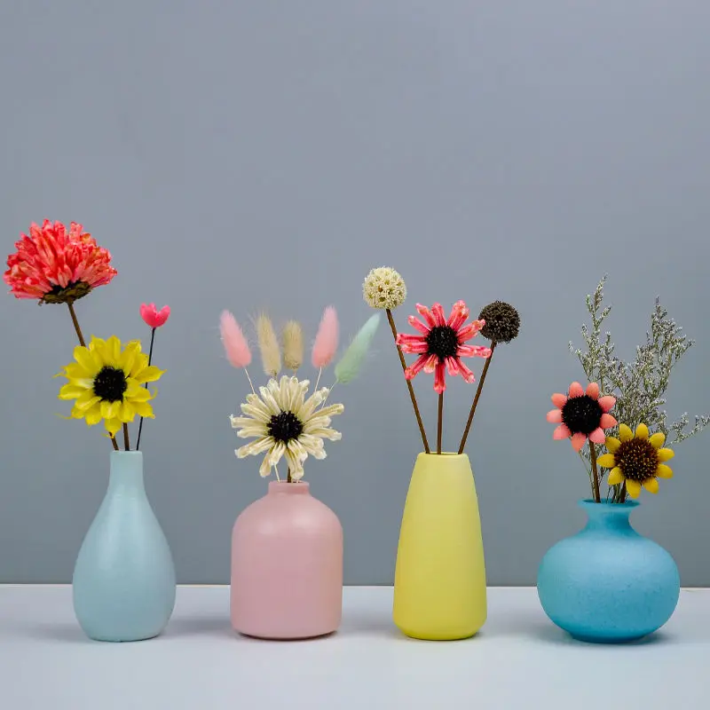 Flower Vase Imitation Ceramic Flower Pot Decoration Home Plastic Vase