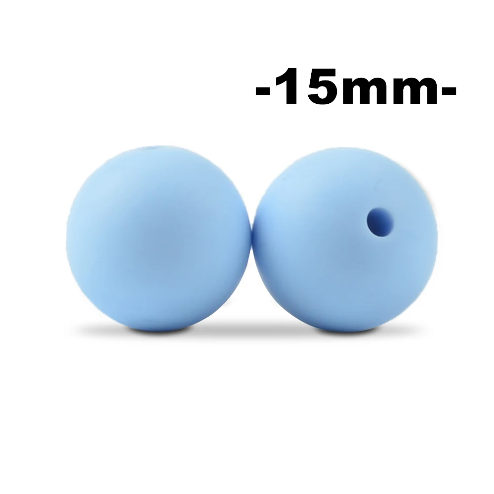 LOFCA 100 Stück/Lot Silikonperlen, 15 mm, lebensmittelechtes Silikon, BPA-frei, für Schlüsselanhänger, Halskette, Zubehör zur Herstellung von Schmuck