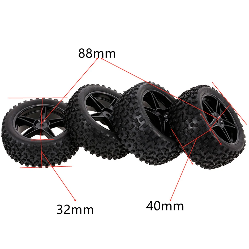 88/75mm Off Road Buggy Tires Wheel 12mm Hex Hubs for Wltoys 144001 1/14 1/16 1/10 Axial Scx10 Traxxas Trx-4 Tamiya RC Racing Car