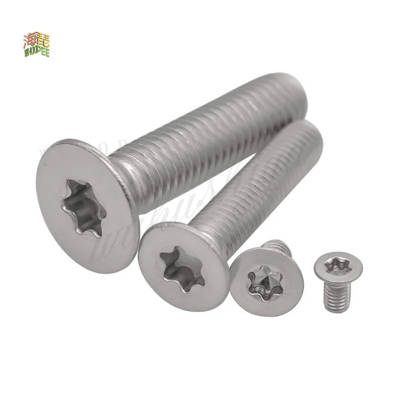 10/50 PCs M1.6 M2 M2.5 M3 M4 M5 M6 M8 304 A2-70 stainless steel GB2673 six lobe Torx countersunk head screw six lobes Bolt