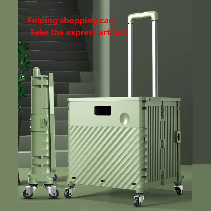 8 Wheels Shopper Folding ABS + PC + Aviation Aluminum Cart Scooter Stair Climbing Cart Hard Rolling Wheeled Travel Trolley Case