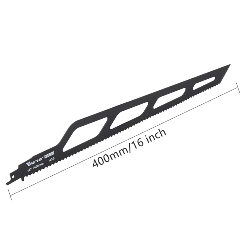 Vearter-hojas de sierra recíproca de acero de alto carbono, 16 pulgadas/400mm, sable HCS para poliestireno, cartón, goma, alfombra, cuero