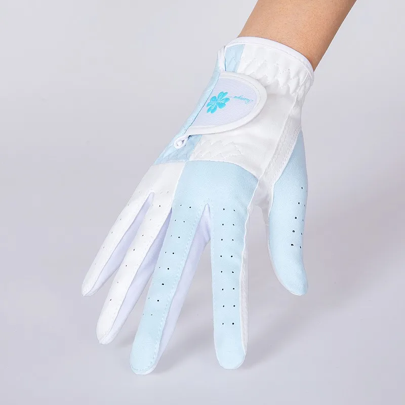 Los guantes deportivos TTYGJ Golf para mujer están hechos de tela de fibra lavable y pueden absorber el sudor en ambas manos. Es transpirables y