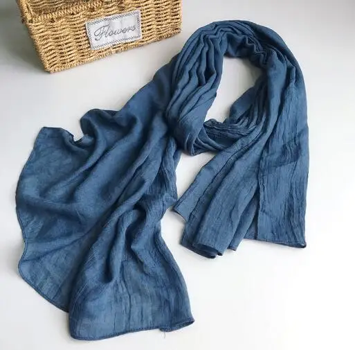 Japanese Cotton Linen Scarf Autumn Winter Candy Color Fashion Ladies Soft Linen Scarves 75x190cm