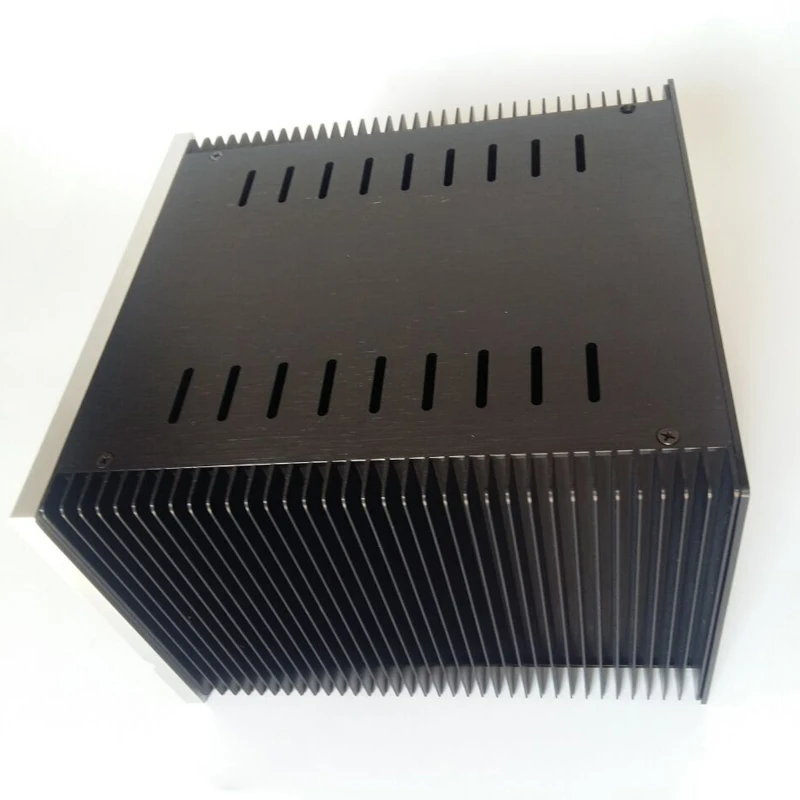 Chasis de amplificador de potencia de aluminio 518, caja de fuente de alimentación, carcasa de Audio, Panel en blanco, bricolaje con radiador, 246x180x259mm