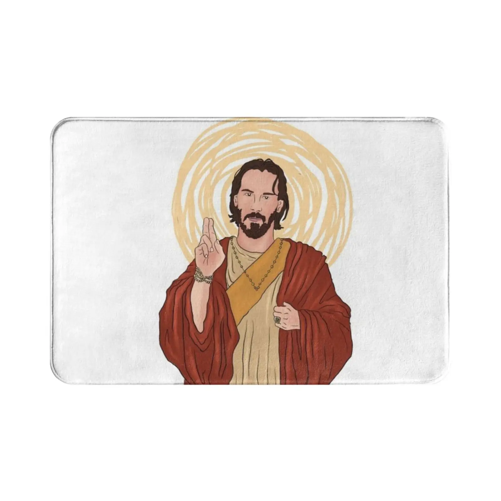 Saint Keanu Carpet Mat Rug Cushion Soft Keanu Reeves Keanu Saint Artist Actor Speed John John Wick Dracula Movies