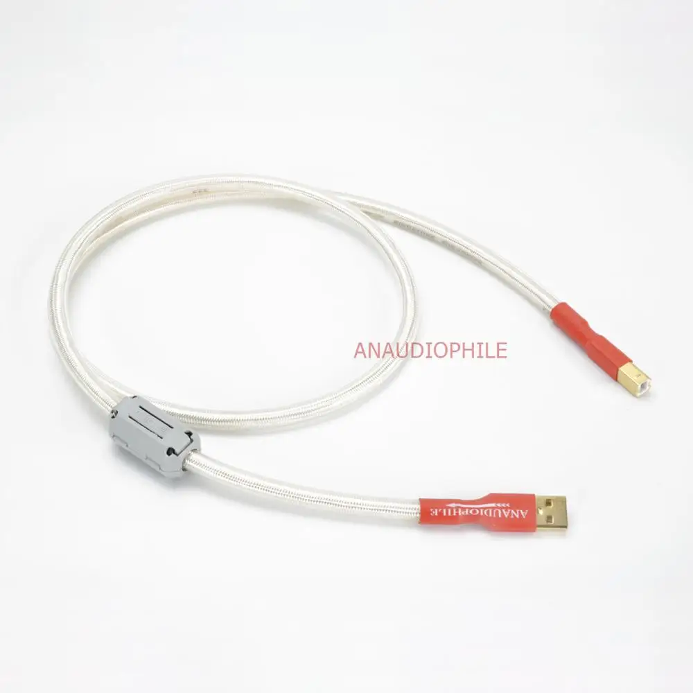 QED Sliver Plated HiFi USB Cable Signature Type A To B Audio Data Cable Enhanced Shield For DAC NAS Amplifier