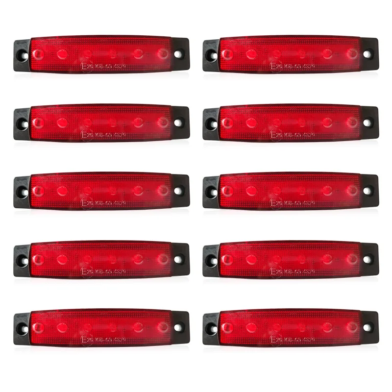 Car Exterior Light 12V / 24V LED 6 SMD Red LED Bus Truck Side Lights Low LED Trailer Warning Light