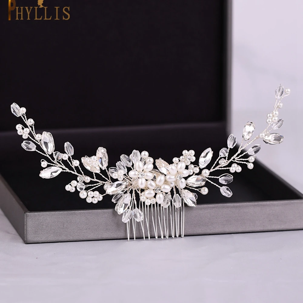 A33เพิร์ลหวีเครื่องประดับเจ้าสาวกิ๊ฟหนีบผม Headpiece ดอกไม้คริสตัล Tiaras Rhinestone เจ้าสาวเครื่องประดับผม