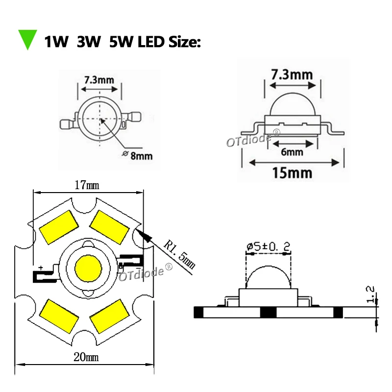 1W 3W 5W High Power LED COB Infrared Red 680nm 740nm 800nm 850nm 880nm 940nm 980nm 1000nm For Lighting CCTV Monitor Cameras