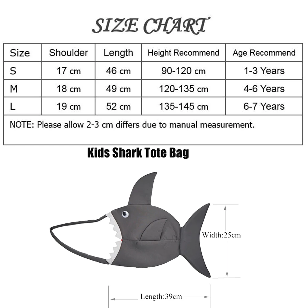 Eraspooky 1-6T Gray Shark Cosplay Hoodie Halloween Costume For Kids Toddler Christmas Fancy Dress Children Sharks Candy Bag