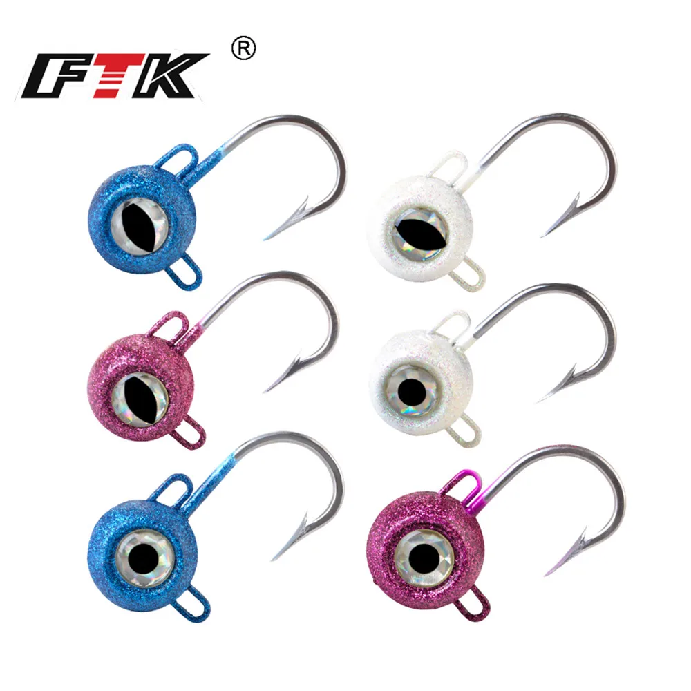 

FTK Jig Head Fishing Hook 120g/140g/160g/180g Jig Lead Head Hook for Soft Shad Lure Strong Jigging Bait Tuna Lure Fishing Tackle