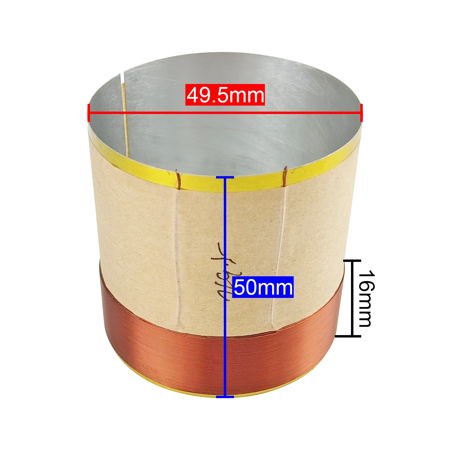 GHXAMP 49.5mm White Aluminum Woofer Speaker Voice Coil 8Ohm Bass Subwoofer Coil ASV Round Wire For Speaker Parts Diy 2pcs