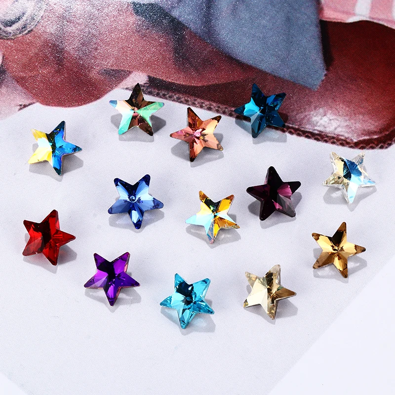 Astrobox New High Quality Pentagram Beads K9 Crystal Rhinestone DIY Clothing & Accessories Sew On Clothes Shoes Loose Beads