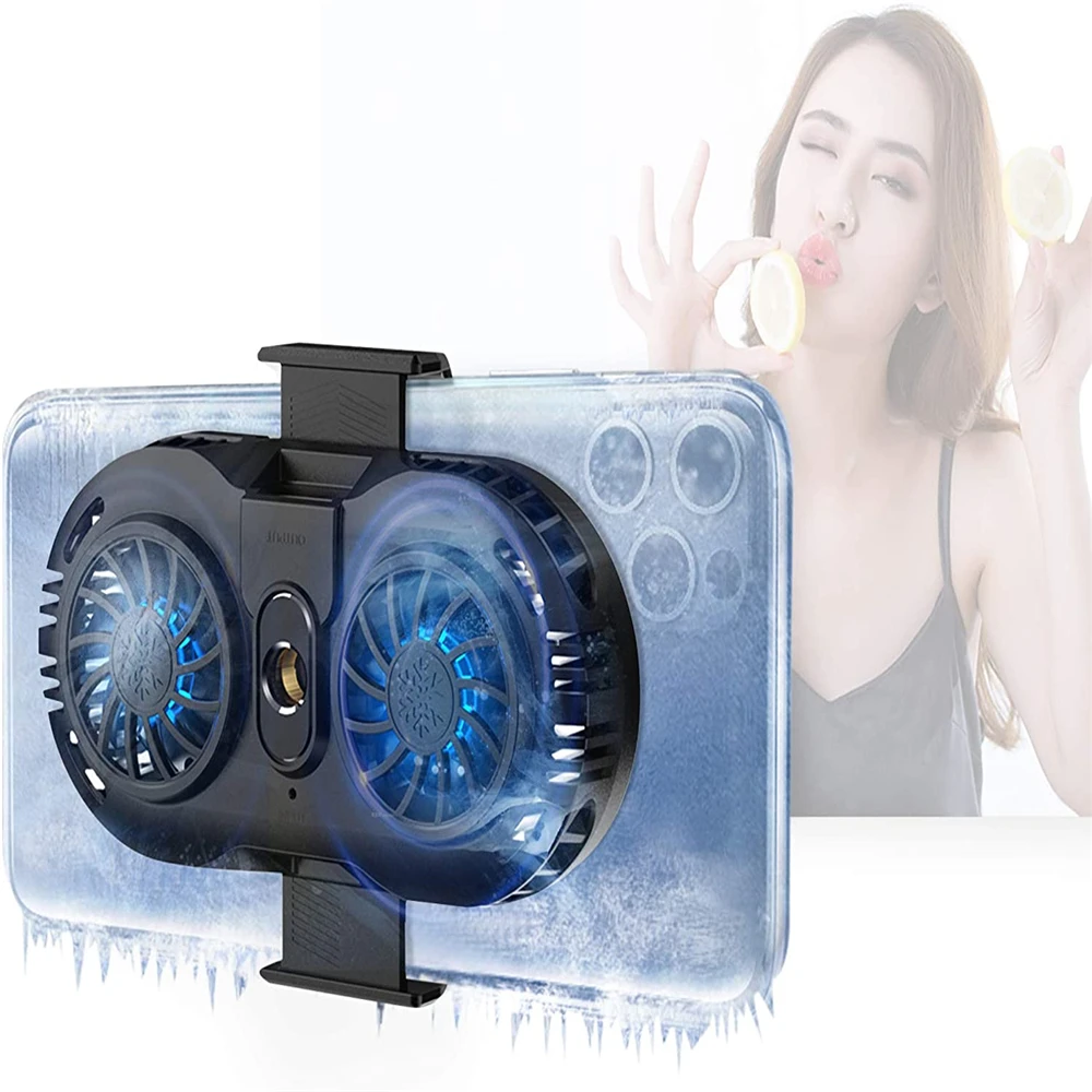 

Mobile Phone Radiator Dual Fan Semiconductor Radiator Cooling Fan Game Rack Silent