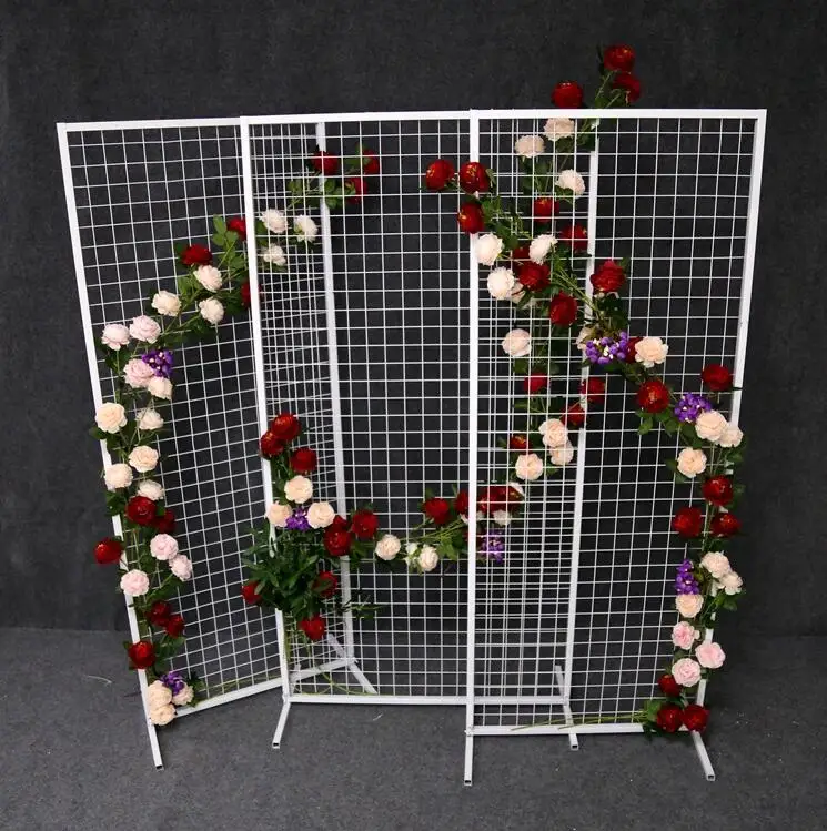 Wedding props new wrought iron grid screen road lead background ornaments stage decoration scene layout long box