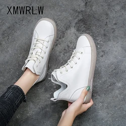 XMWRLW Women Flat Boots 2020 Autumn Winter Genuine Leather Ankle Boots For Women Autumn Shoes Casual Ladies Boot Plus Size 42