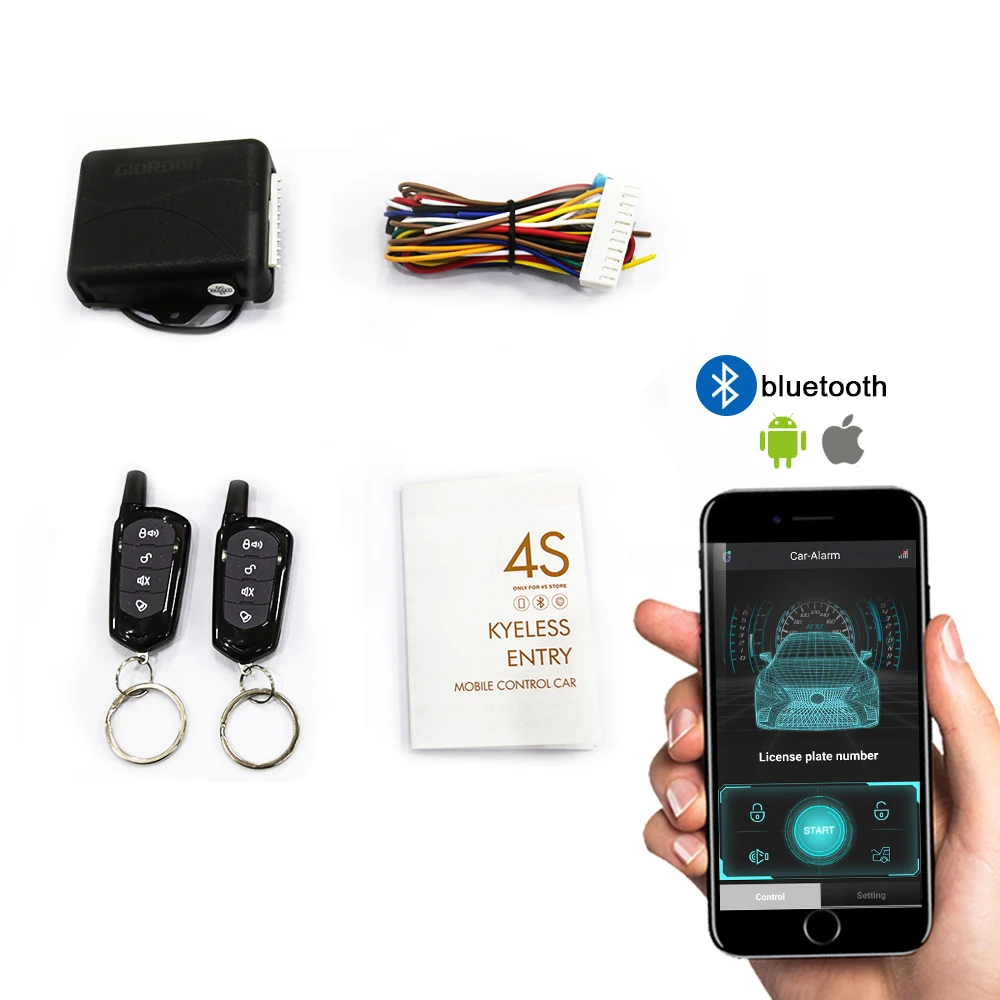 

Universal Car Alarm Systems Auto Remote Central Kit Door Lock Keyless APP With Remote Contr Entry System Central Locking start