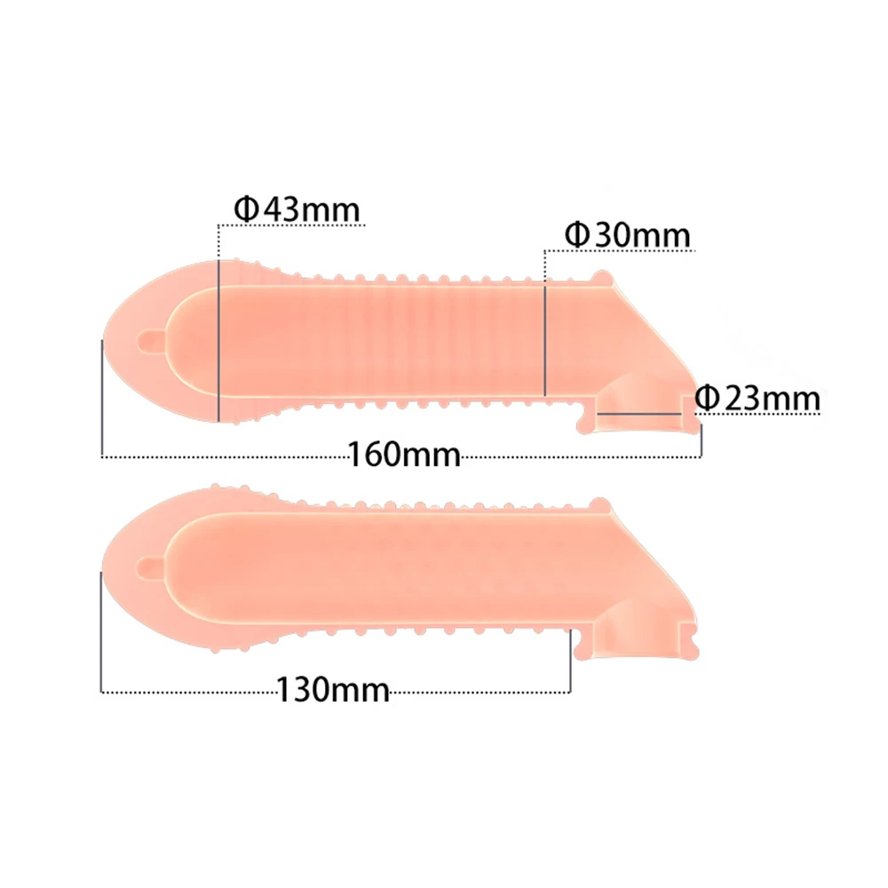 Reusable Penis Sleeve Extender Penis Cover Condom Liquid Silicone Extension Sex Toy for Men Cock Enlarger Condom Sheath Delay