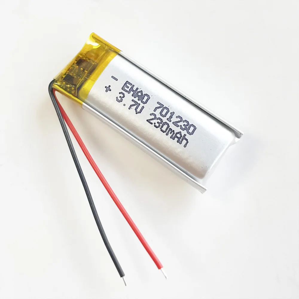 5 szt. 3.7V 230mAh litowo-polimerowa LiPo akumulator 701230 do Mp3 długopis z funkcją nagrywania słuchawki z Bluetooth zestaw słuchawkowy