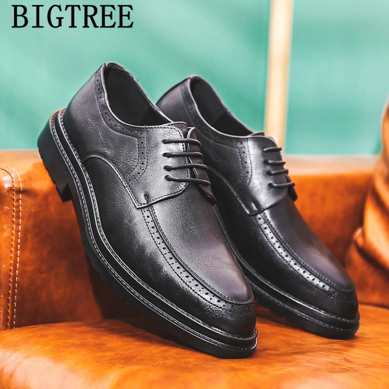 Designer Shoes Men Formal Brogue Shoes Men Office Evening Dress Italian Brand Elegant Shoes Men Classic Wedding Dress 2024 Buty