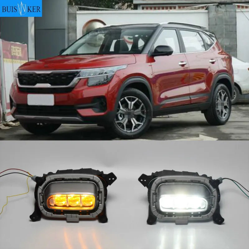 

For Kia Seltos KX3 2020 2021 Turn Yellow Signal Relay 12V Car DRL Lamp LED Daytime Running Light