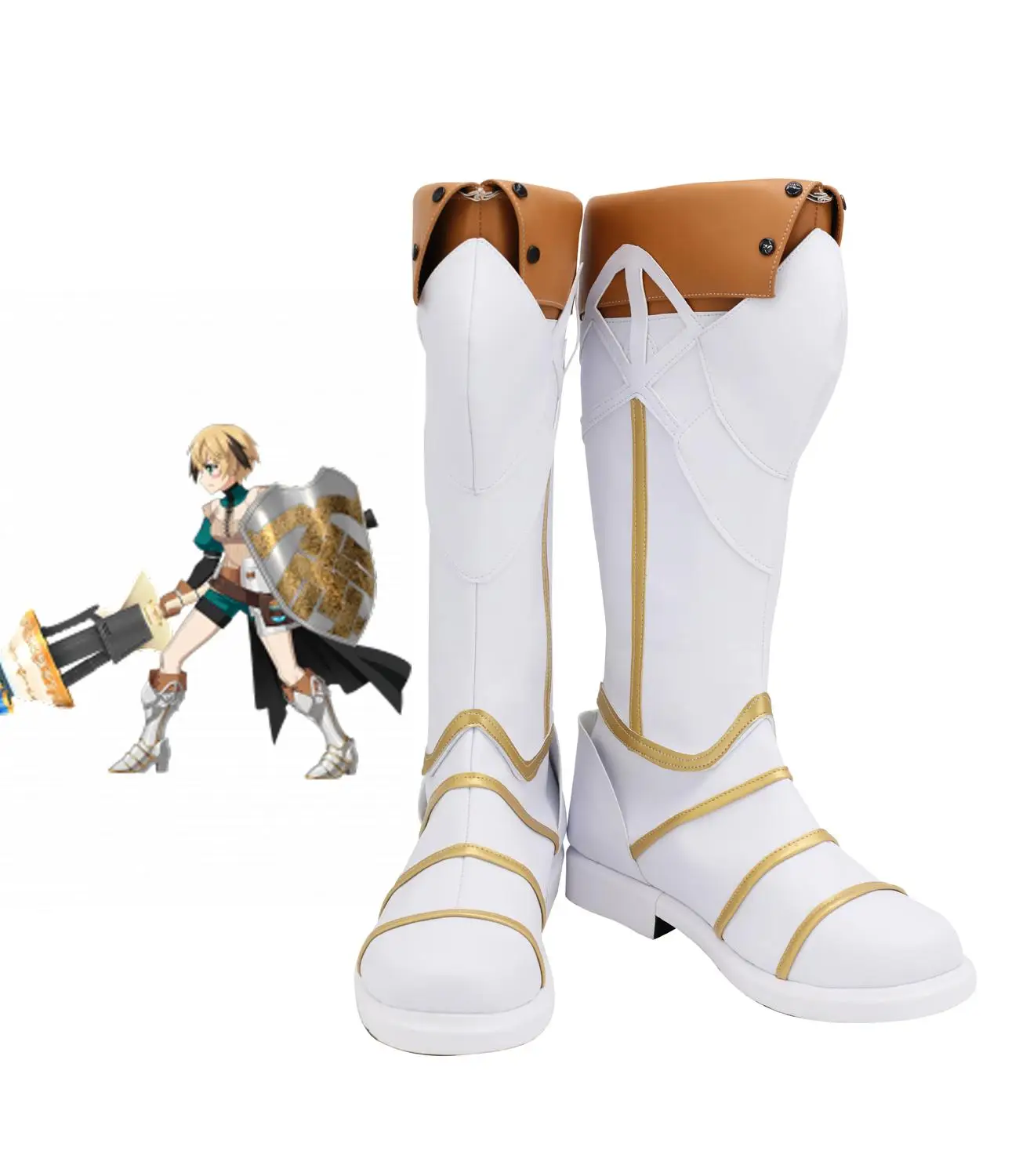 

FGO Gareth Shoes Cosplay Fate Grand Order Gareth Cosplay Boots White Shoes Custom Made Any Size