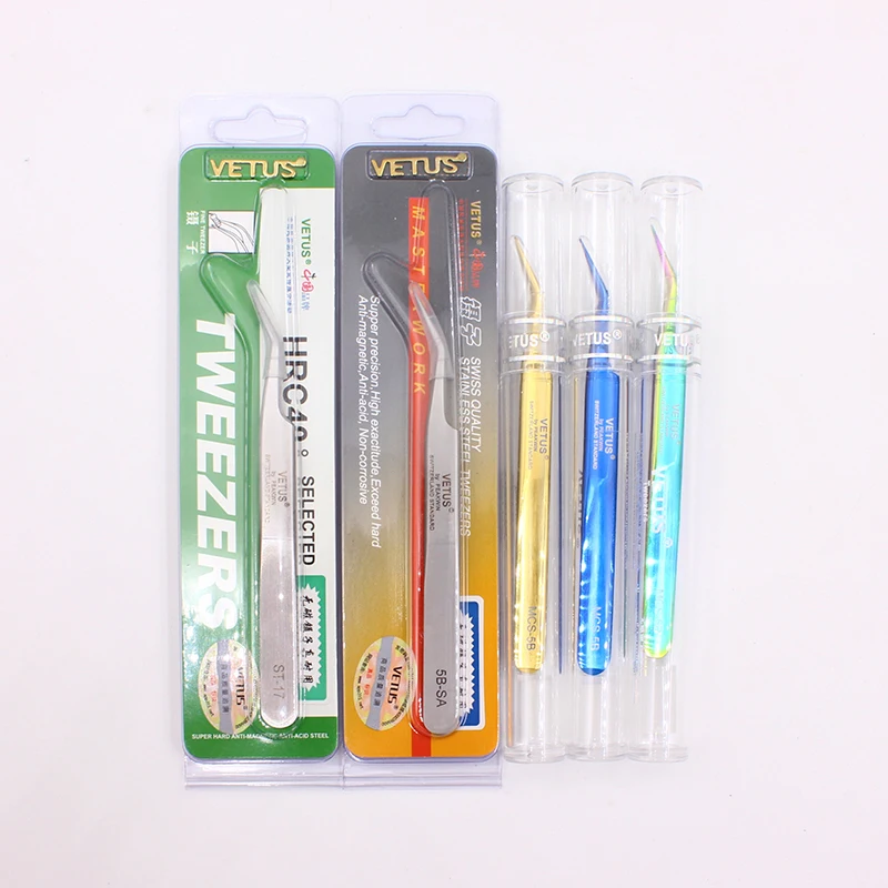Vetus Original Pinzette im 5B-Stil, hyperfeine, säurebeständig, nicht magnetisch, ESD-Pinzette für Wimpernverlängerung, Nagelkunst – Detail 1