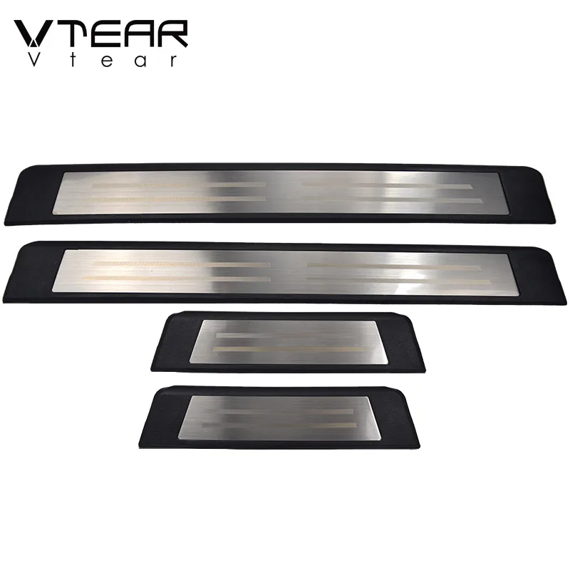 غطاء ألواح واقية من الفولاذ المقاوم للصدأ لتزيين عتبة باب السيارة لـ Toyota RAV4 2020 2021 2022