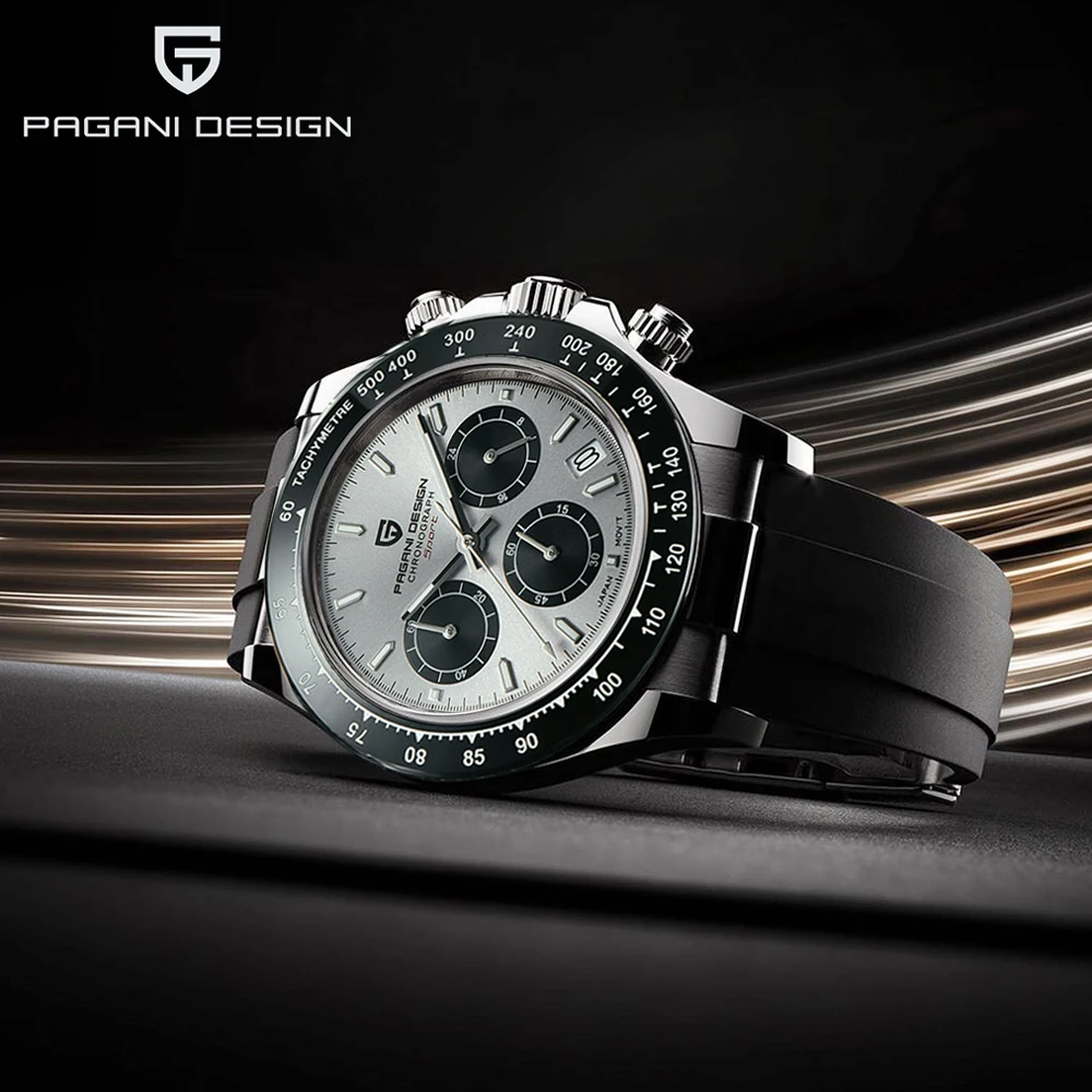 2024 New PAGANI DESIGN Quartz Watch Men Top Brand Automatic Date Wristwatch Silica gel Waterproof Sport Chronograph Clock Mans