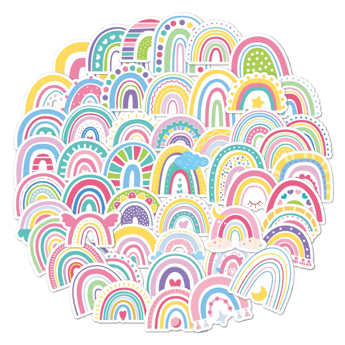 

50PCS Rainbow Bridge Graffiti Stickers For Girl Children Toys For Laptop Fridge Phone Luggage Guitar Decals Graffiti Sticker F3