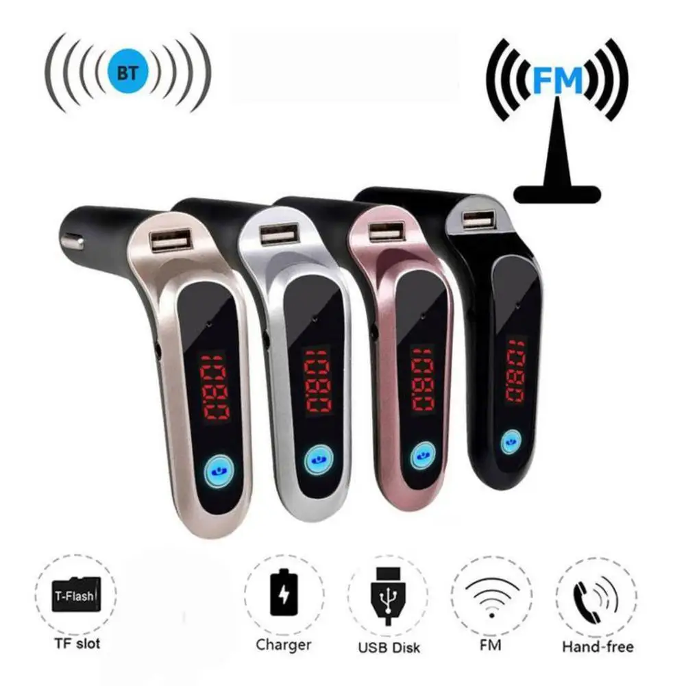USB TF Card Support Charger Wireless Bluetooth Car Kit Vehicle Bluetooth Hands-free FM Transmitter Mp3 Music Player Car Charging